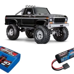 TRX-4 79 Ford F150 High-Trail 4WD Crawler 1:10 RTR, Schwarz Set Mit Traxxas 7,4V LiPo Akku Und EZ-Peak Plus Ladegerät