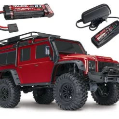 Traxxas TRX-4 Land Rover Defender Crawler Rot 1:10 4WD + Akku+ Lader