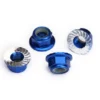 Traxxas Alu Stoppmutter 5mm Selbstsichernd Mit Flansch, Blau (4)