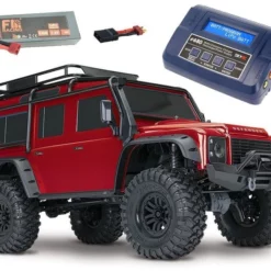 Traxxas TRX-4 Land Rover Defender Crawler Rot RTR + 6000 LiPo +Lader 50C Hardcase Lipo+ RC SchnelladegerÀt!