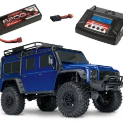 Traxxas TRX-4 Land Rover Defender Crawler Blau RTR +6000 LiPo +Lader Mit ComputerladegerÀt Und 50c 6000 Lipo