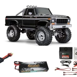 Traxxas TRX-4 79 Ford F150 High-Trail 4WD Crawler 1:10 RTR, Schwarz Set Mit 2S 5500mAh LiPo & 80W Ladegerät