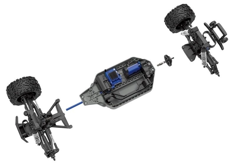 Rustler 4x4 VXL BLS 1/10 4WD Stadium Truck + TRX LiPo, Lader Mit Original Traxxas 3S 5000 LiPo Und Ladegerät – Bild 6