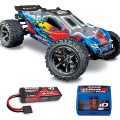 Rustler 4x4 VXL BLS 1/10 4WD Stadium Truck + TRX LiPo, Lader Mit Original Traxxas 3S 5000 LiPo Und Ladegerät