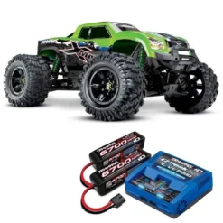 X-MAXX 8S 4WD Brushless Monstertruck GreenX MAX-Duo-Set Mit Traxxas Dual EZ-Peak Live Lader Und 2X6700 4S Lipo ID