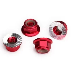 Traxxas Aluminium Stoppmuttern Selbstsichernd 5mm, Rot Eloxiert (4)