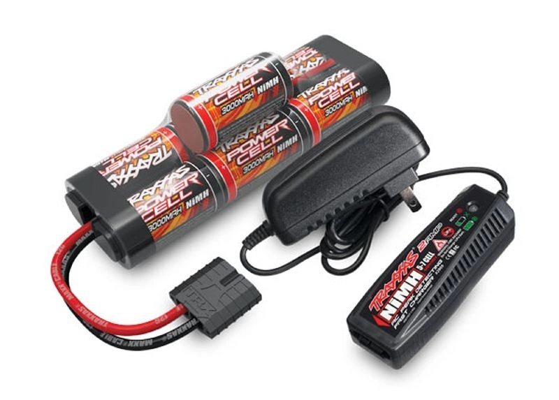 Traxxas 230V Schnell-Ladegerät 2A Inkl. NiMH Akku 3000mAh 8,4V Akku Und Ladegerät Komplett Set