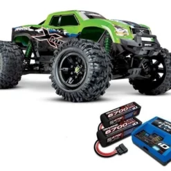 X-MAXX 8S 4WD Brushless Monstertruck GreenX, LiPos Und Lader Mit Traxxas ID Lader Und 2X6700 4S Lipo ID