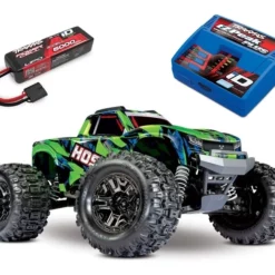 HOSS 1:10 Brushless Monster-Truck VXL-3S RTR Grün Im Set Mit Traxxas 11,1V 5000mAh ID Akku Und EZ-Peak Plus Ladegerät