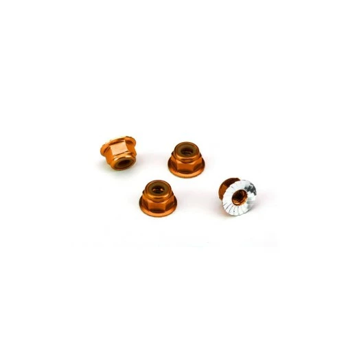 Traxxas 1747T Flansch-Mutter 4mm Orange (4)